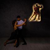 Veraart Işıklı Dans Eden Çift Temalı Tablo Amor Dekoratif Gece Lambası 80 cm