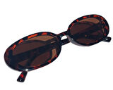 Oval Çerçeve Vintage Moda Kadınlar İçin Güneş Gözlüğü  leopar