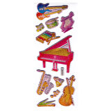 Sticker Kabartmalı Stiker Defter, Planlayıcı Müzik Aletleri (cb603) 16x7 cm