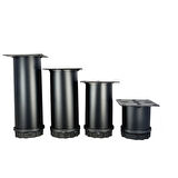 40 LIK 20 CM SİYAH METAL YUVARLAK AYAK ( 4 ADET )