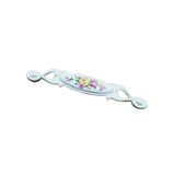 Miray 96 mm Metal Krem Kasa Beyaz SARI GÜL Desenli  / 5 ADET