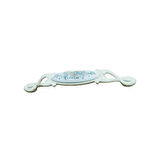 Miray 96 mm Metal Krem Kasa Beyaz Mavi Çiçek Desenli  / 5 ADET