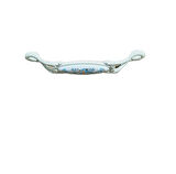 Miray 96 mm Metal Krem Kasa Beyaz Mavi Çiçek Desenli  / 5 ADET