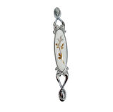 Miray 96 mm Metal KROM Kasa Beyaz  YAPRAK Desenli  / 5 ADET