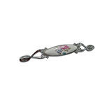Miray 128 mm Metal KROM Kasa Beyaz  ÇİÇEK Desenli  / 5 ADET