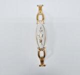 ZÜMRE 128 mm Metal GOLD  Kasa Beyaz  YAPRAK Desenli  / 5 ADET