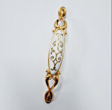 MİRAY 96 mm Metal Gold  porselen motif  desenli / 5 ADET