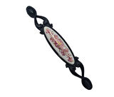 MİRAY 96 mm Metal siyah  porselen motif  desenli / 5 ADET