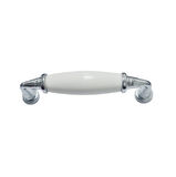 PORSELEN BEYAZ KULP KROM AYAK 96 MM / 5 ADET
