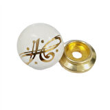 BEYAZ PORSELEN  DESENLİ  GOLD TABAN / 5 ADET