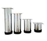 40 LIK 20 CM PARLAK KROM METAL YUVARLAK AYAK ( 4 ADET)