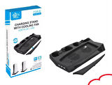 Playstation 5 Standart (Fat) Kasa Fanlı Stand - PS5 Dikey Stand (Siyah)