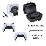 Playstation 5 Dijital Slim + 2 Dualsense + Siyah Playstation Çantası + Şarj İstasyonu