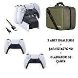 Playstation 5 Dijital Slim + 2 Dualsense + Yeşil Playstation Çantası + Şarj İstasyonu