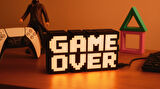 GAME OVER LED Dekoratif Işıklı Masa Lambası – USB & Pilli - Oyun Odası Dekor - Kırmızı Işık