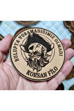 Korsan Filo- Deri Peç - Arma - Askeri Patch 8 Cm Çap