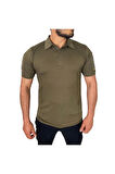 Polo Yaka 2 Cepli Kısa Kollu Taktik T-Shirt Haki