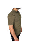 Polo Yaka 2 Cepli Kısa Kollu Taktik T-Shirt Haki