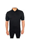 2 Cepli Polo Yaka Kısa Kollu Taktik T-Shirt Siyah
