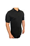 2 Cepli Polo Yaka Kısa Kollu Taktik T-Shirt Siyah