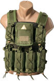 Haki Hücum Yeleği Cordura Yırtılmaz Kumaş