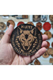 Kurt Kışı Geçirir Ama Yediği Ayazı Unutmaz -Yuvarlak Deri Peç - Arma - Wolf Leather Patch