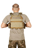 Tan Renk Hücum Yeleği Cordura Kumaş 4 Kilit (Hızlı Serbest Bırakma Sistemli)