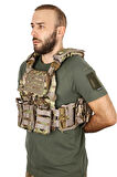 Multicam Hücum Yeleği Cordura Kumaş 4 Kilit (Hızlı Serbest Bırakma Sistemli)