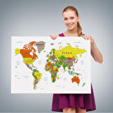 Harita Sepeti Dünya Haritası Dekoratif Kanvas Tablo Son Derece Detaylı ve Eğitici 1570