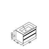Levante 85 Cm Siyah Lavabolu Alt Modül