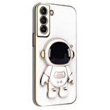 Gpack Samsung Galaxy S21 Plus Kılıf Kamera Korumalı Astronot Desenli Standlı Silikon