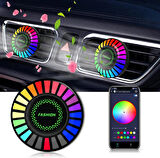 Araç Içi Bluetooth Özellikli Koku Difüzörlü Sesle Aktifleşen 24 Led 170 Renk Ekolayzer Ritim Işığı