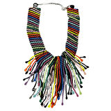 Uretti - Özlem 9422 3960 El Yapımı Saçaklı Model Kum Boncuk Yaka Kolye