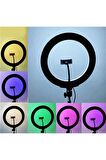 10 İnç Rgb Renkli Işığınızı Şekillendirin: 26 cm Halka Şeklinde 45 Renk Seçeneği Olan Tripodlu Işık