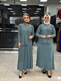 Şevval Etekli Takım Mint Yeşili Beden 1-40-46