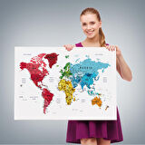 Harita Sepeti Dünya Haritası Dekoratif Kanvas Tablo Son Derece Detaylı ve Eğitici 1597