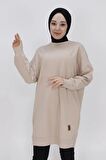 Puane Iki Iplik Kumaş Basic Tunik Sweatshirt