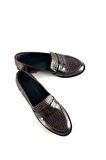 KADIN HAKİKİ DERİ LOAFER KAHVE CROCO