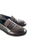 KADIN HAKİKİ DERİ LOAFER KAHVE CROCO