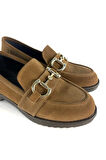 HAKİKİ DERİ KADIN LOAFER TABA SÜET