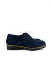 HAKİKİ DERİ KADIN LOAFER LACİVERT SÜET
