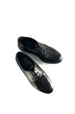 DERİ KADIN LOAFER SİYAH DERİ-SİYAH CROCO