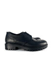 DERİ KADIN LOAFER SİYAH DERİ-SİYAH CROCO