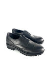 DERİ KADIN LOAFER SİYAH DERİ-SİYAH CROCO