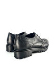 DERİ KADIN LOAFER SİYAH DERİ-SİYAH CROCO