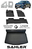 TOGG T10X Uyumlu LİNER Marka 3D Kulaksız Bagaj Havuzu + SAHLER 4.5D Oto Paspas