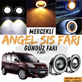 Fiat Doblo D3 2010-2015 Uyumlu Üniversal Mercekli Angel Sis Farı Metal Su Geçirmez 76 mm Turuncu Halkalı Gündüz Farı Angel Eyes 2 Adet