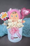 Özel Kutuda Uyku Arkadaşı Bebeto Peluş Bebeği ile Yeni Doğan Hediye Seti- Babyshower, Yenidoğan Hediyesi