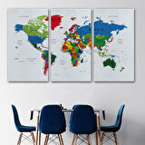 Harita Sepeti Dünya Haritası Dekoratif Kanvas Tablo Son Derece Detaylı ve Eğitici 1599