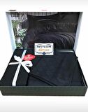 Cotton Box Çift Kişilik Jakarlı Saten Nevresim Takımı Dama Siyah